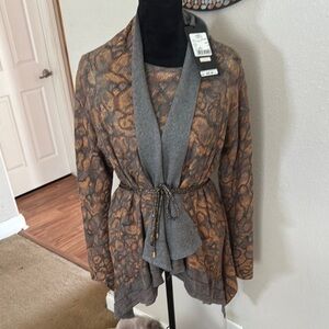 Escada and Brown Patterned Cardigan
